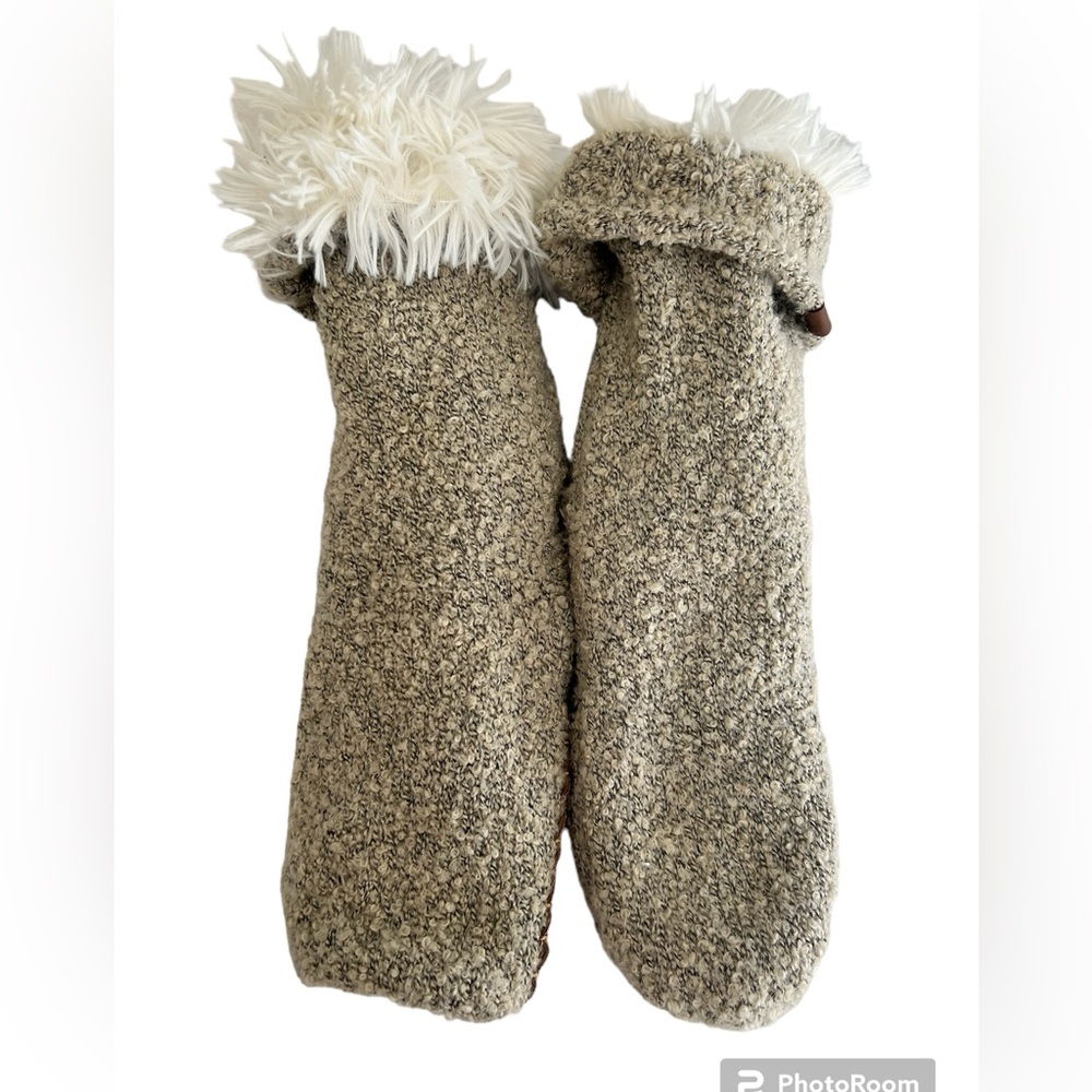 Roots Tan Slippers/Socks with Soft Inside